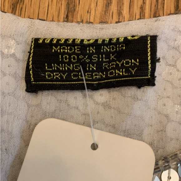 Vintage 100 % Silk Sequin Dress 80’s floral flower - Picture 9 of 11